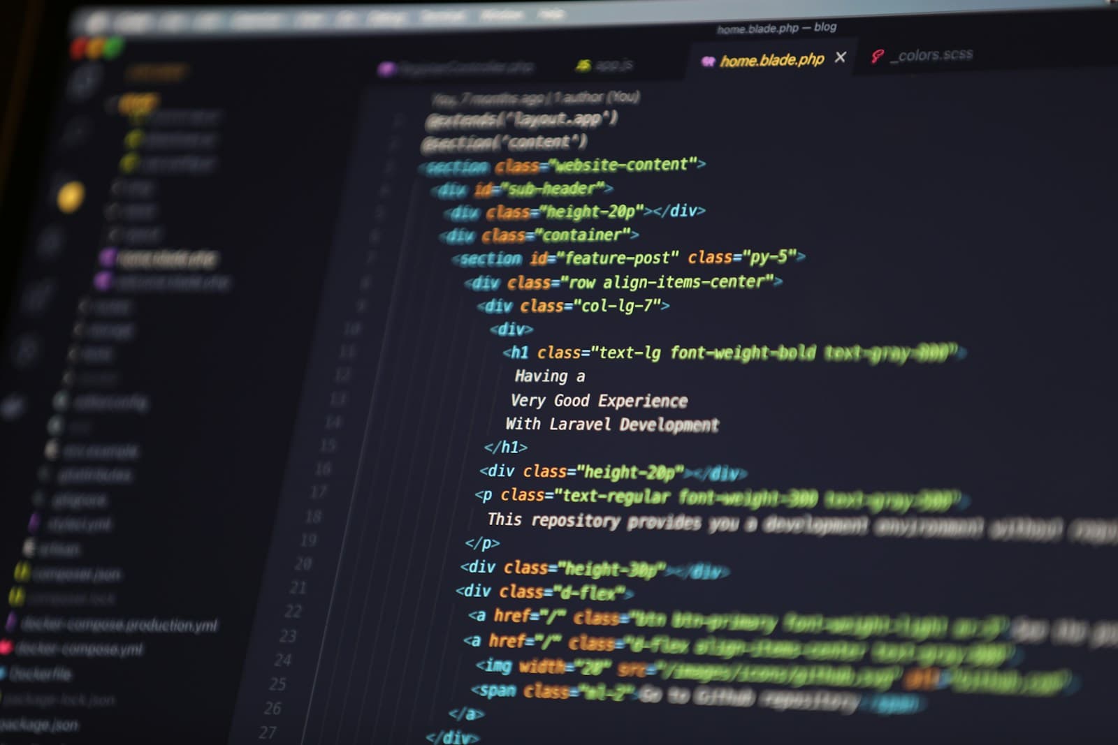 HTML code on a computer screen